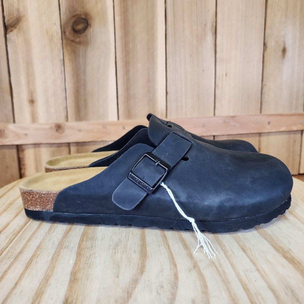 Birkenstock Boston Soft Footbed Clog Shoes Womens Size 9 40 Black Faux Leather - Picture 3 of 8